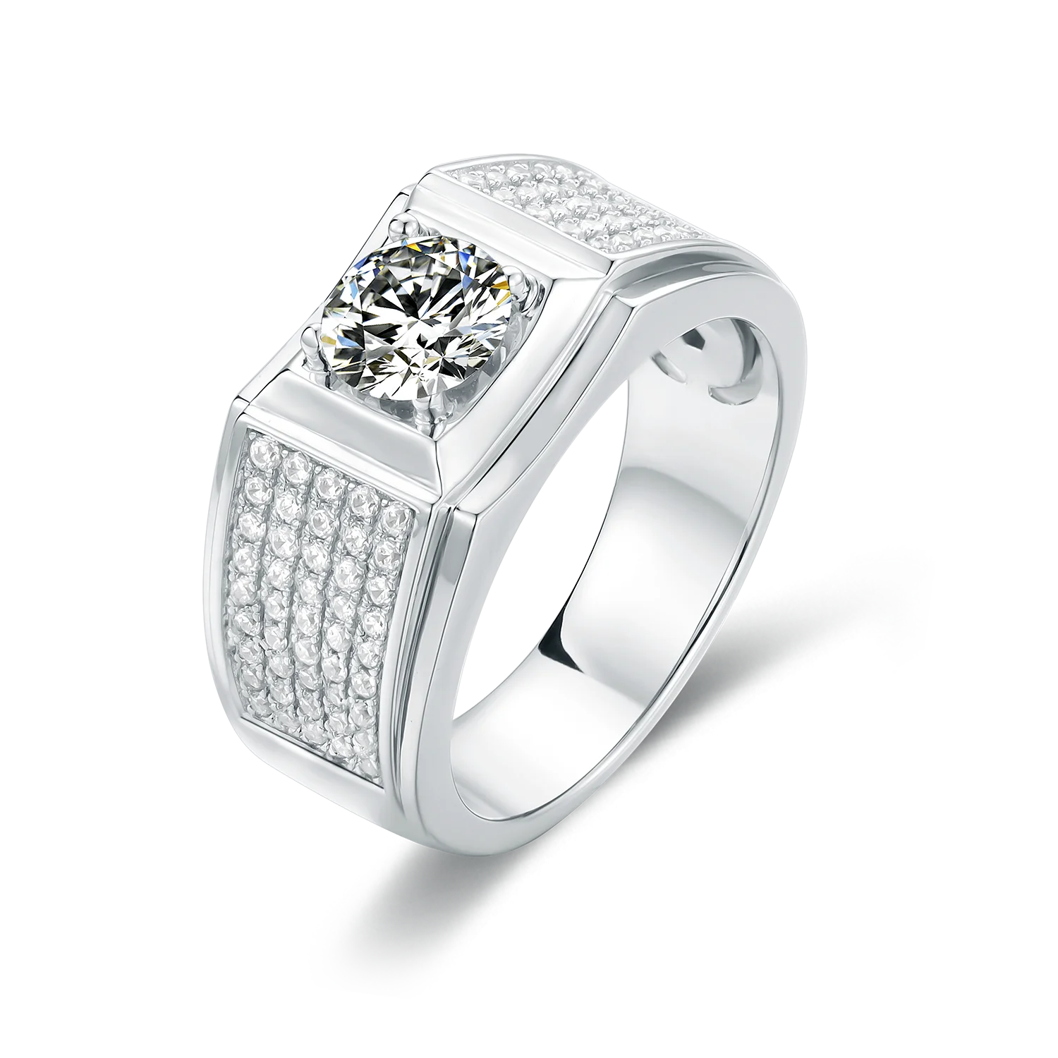 HOT 925 silver man ring 2022 ring men moissanite moissanite ring 1 carat d color moissanite men jewelry