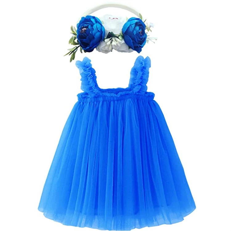 Pink Tutu Dress Princess Skirt Set with Flower Headband Rainbow 2023 Hot Sale Layered Tulle for Toddler Kids Girls Baby Girl OEM