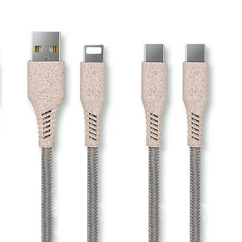 
Eco-friendly materials Wheat Straw Biodegradable USB Cable for Mobile Phone Charger 