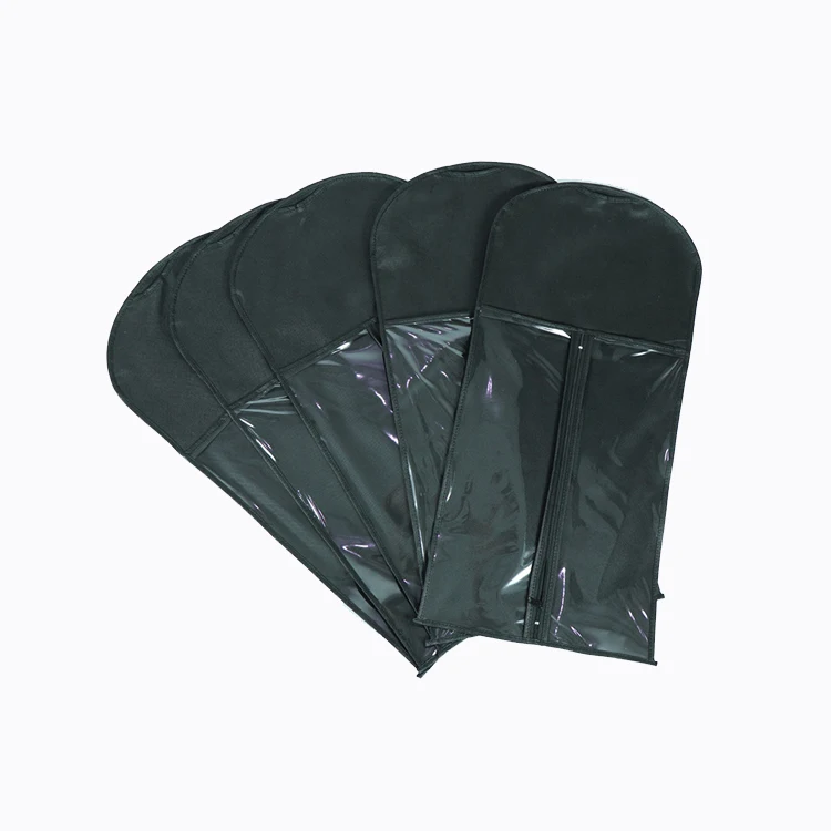 wholesale custom logo hair extension storage pouch wooden hanger non woven wig Bags with zipper
