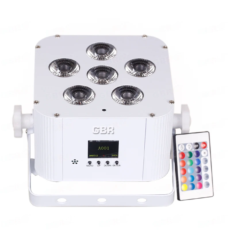 GBR-BP661 6X18 Вт светодиодные плоские par Банок беспроводной dmx uplight батарея питание