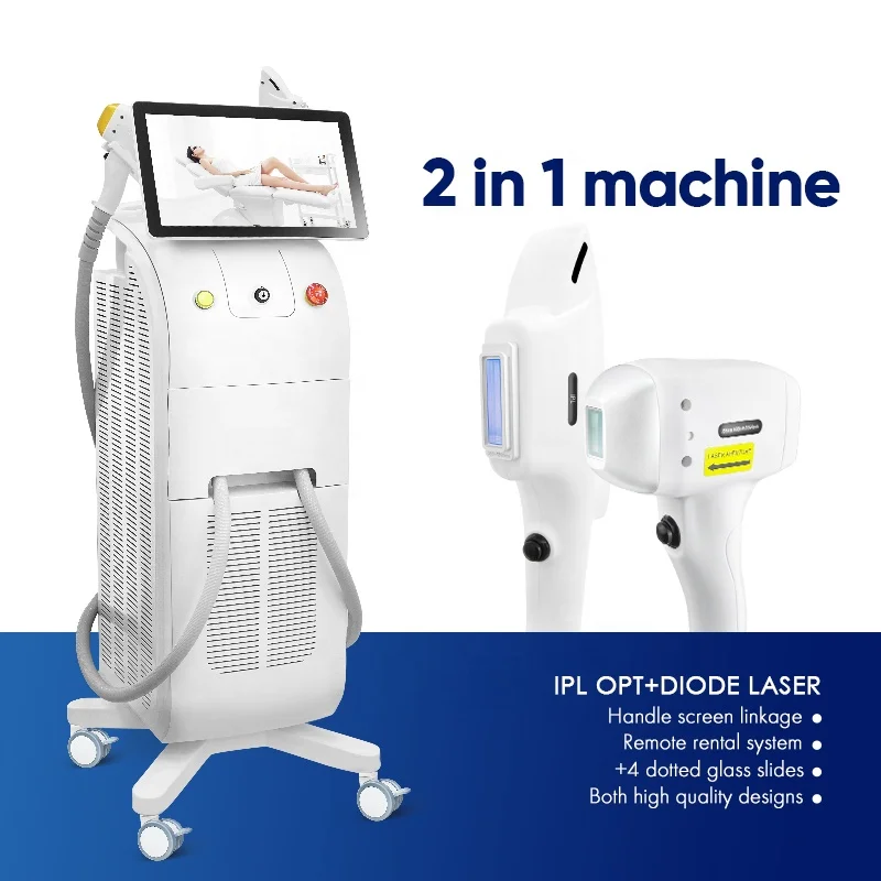 Beauty Salon 2in1 multifunction  ipl&diode laser hair removal 3 wavelengths machine for sale