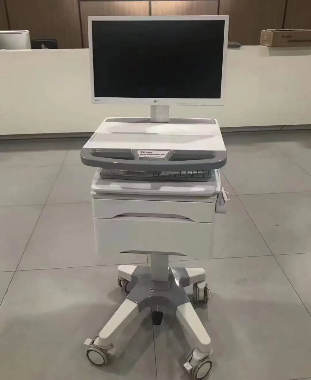 Hospital mobile trolley Nursing record & ward round trolley Hospital computer monitor trolley