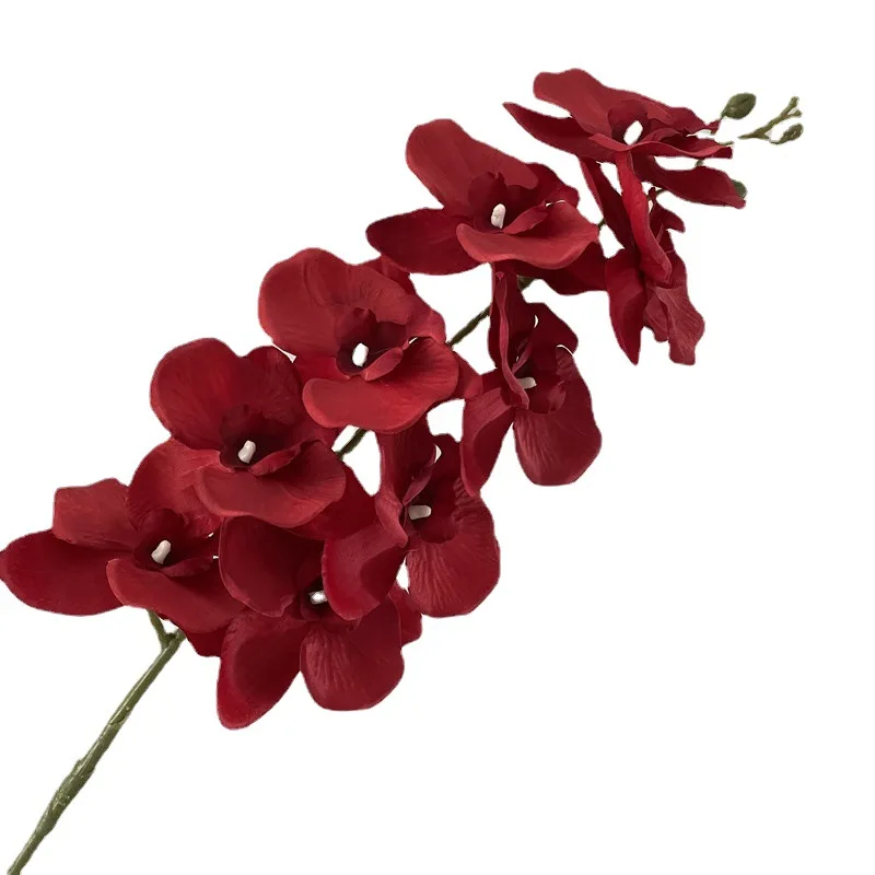 Wholesale Wedding Hotel Decoration Flowers Artificial Silk Orchid Flowers Single Stem with 9 Heads