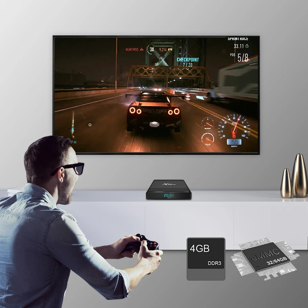 ACEMAX 8K SMART TV BOX X96 AIR Amlogic S905X3 Android 9.0 4GB RAM 64GB ROM Quad Core Dual WiFi 2.4G/5G BT 5.0 USB 3.0 PORT