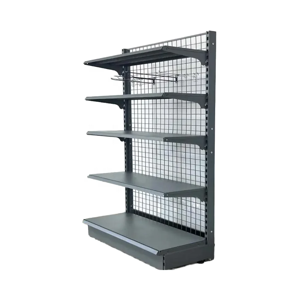 Metal Grocery Store Gird Wire Display Racks Supermarket Shelf Gondola Shelving  Iba Pang Mga Tindahan At Kagamitan Ng