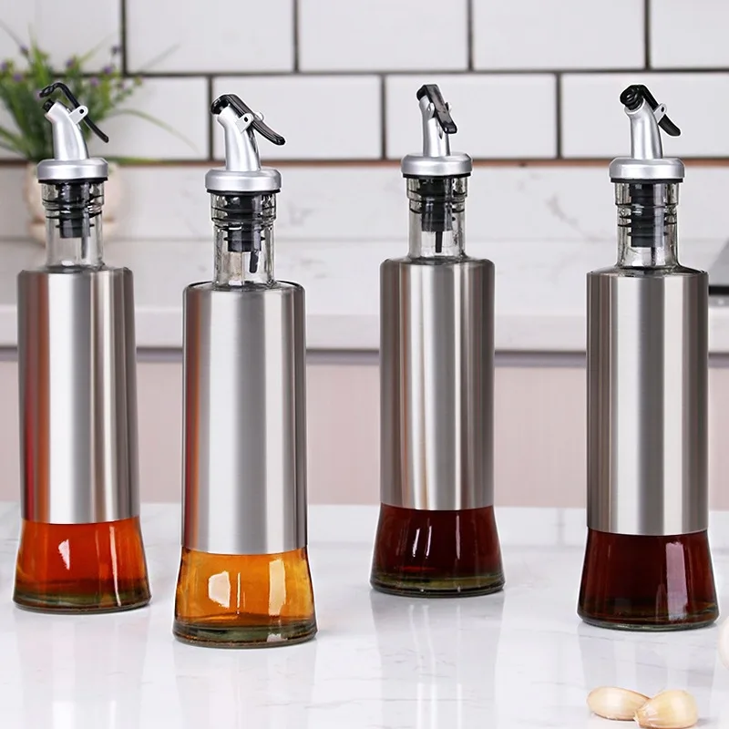 Stainless steel glass oil pot soy sauce bottle seasoning bottle kitchen classification gadget