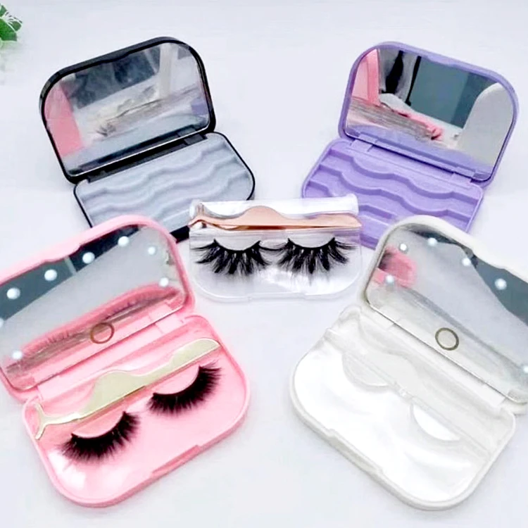 Пользовательские пустые Lashcase модные Несколько ресниц коробка Led свет зеркало Чехлы Набор Роскошная лампа Lashbox упаковка с