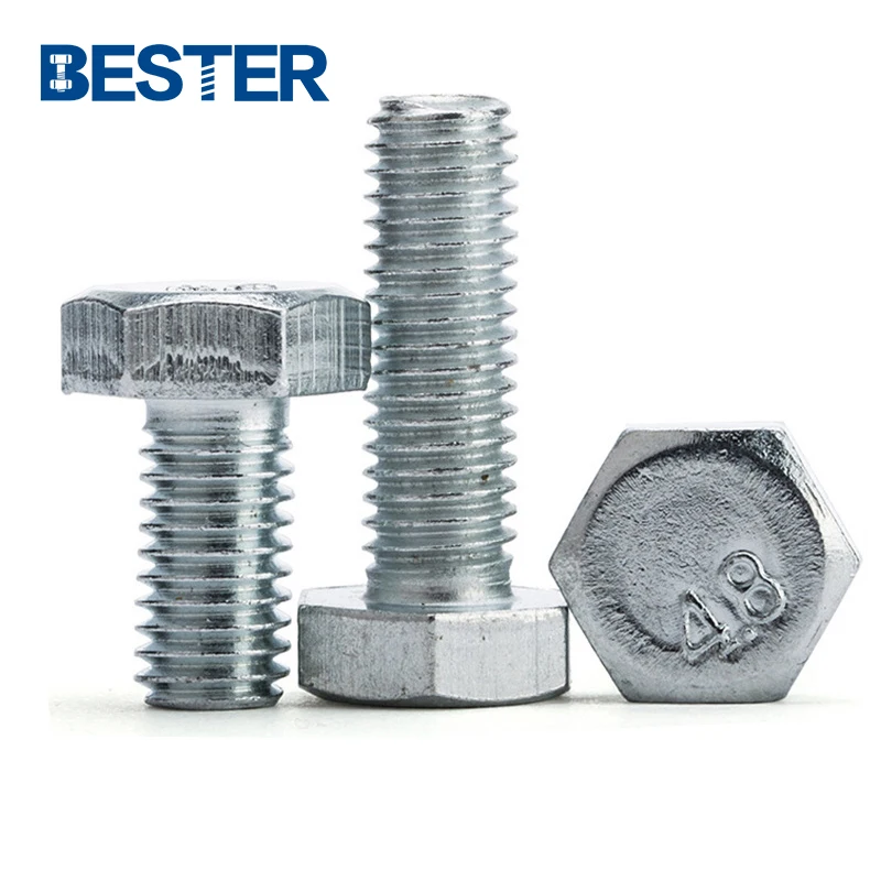 Ningbo fasteners din933 din931 GB5782 GB5783 white zinc imperial black hex bolt and nut 30mm m8 m9 m10 m16 m30 M75