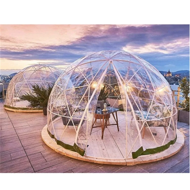 3m/3.6m/4m Transparent Igloo Dome Tent for Restaurant and Garden House with Steel Bars