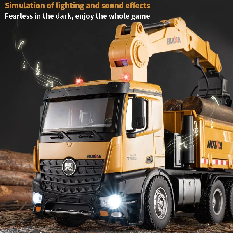 HUINA1575 1/14 Alloy Timber Grab Dumper 26CH Radio Controlled Electric Engineering Vehicle Toy Boys 2.4G Frequency Metal