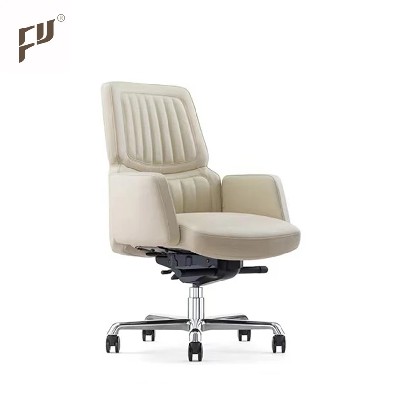 Aluminum Alloy Armrest Silla Oficina First Class Industrial Leader Boss Office Swivel Chair With Arm Rest