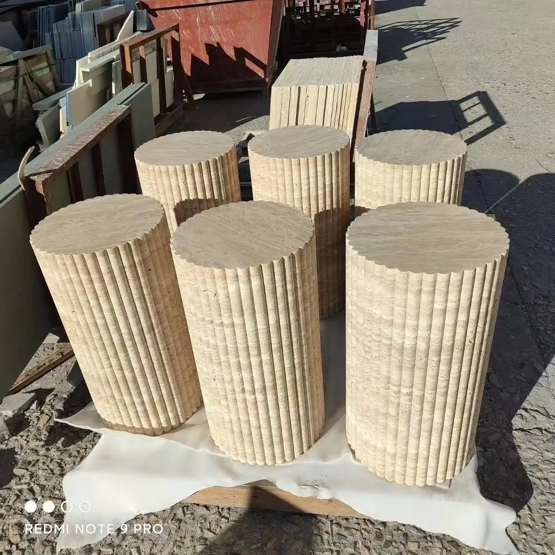 Manufacture Natural Travertine Plinth Home Accessories For Living Room Decor Interior Travertine Plinth Decoration