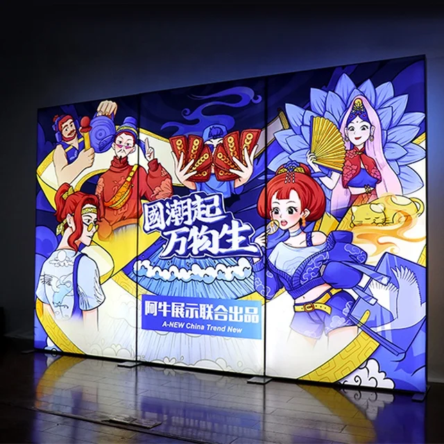 Anew display LED Seg Light Box Led Hot Selling SEG Frameless LED Light Box Silicone Edge Graphic Display backdrop Seg Light Box