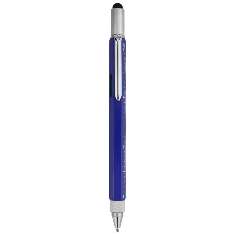 Custom Metal Multi tool Pen 6-in-1 Stylus Pen With Screwdriver, Flathead Bit Slotted, Stylus pen, Bubble Level and Ruler