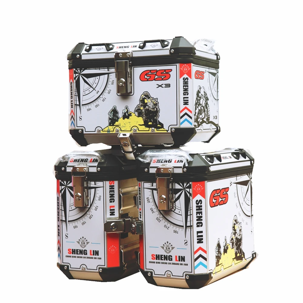 SHENGLIN best price X3 rear storage box tail side aluminum motorcycle hot selling