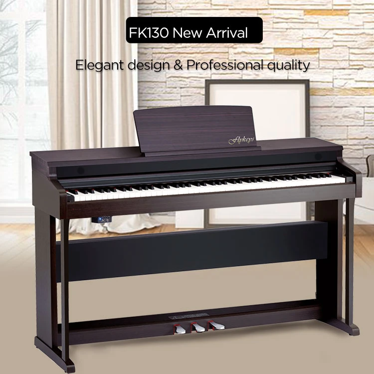 Flykeys 88 Key Upright Electronic Piano Hammer Action Weighted Digital Piano With Wooden  Shell And Keyboard  FK130 FCC CE