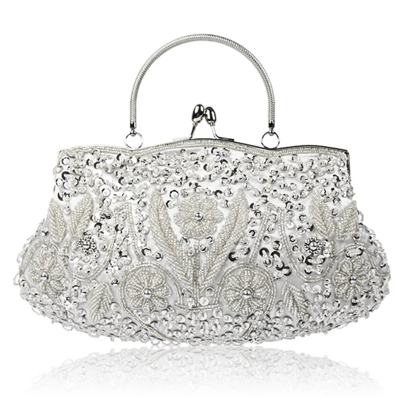 2021 Ladies Clutch Beaded Evening Bag Embroidered Bag Diamond Sequined Clutch Hand Bride Bag Women Purses for Wedding Party
