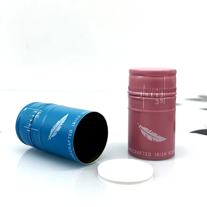 Factory Wholesale Customizable Recycled Metal ROPP Cap Aluminium-Plastic Pilfer-Proof Bottle Cap for Whisky Whiskey Vodka Liquor