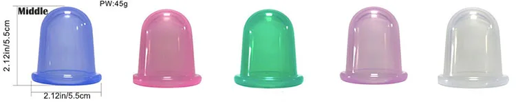 Direct Factory Customized Logo cupping cup kit vacuum massage silicone cups