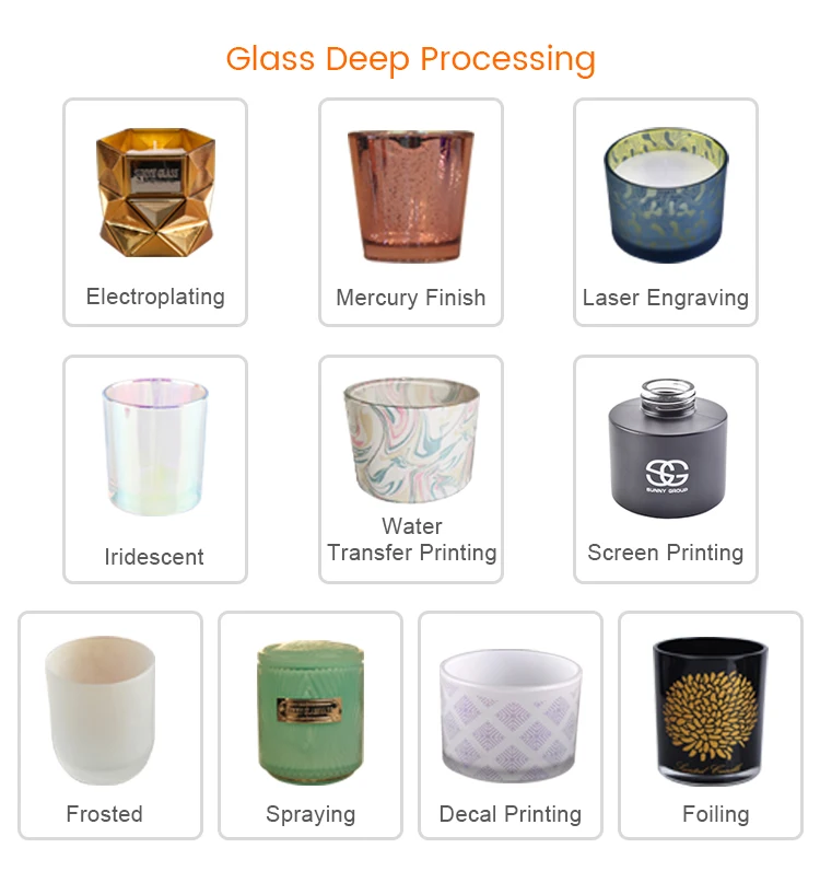 Wholesale 500ml V shape glass candle holder for home deco popular 14oz filled wax V shape glass candle jars