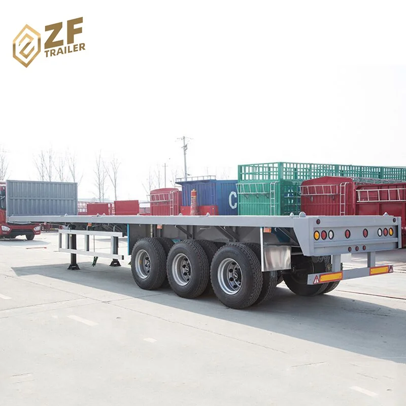 3 axle 45ft container flatbed semi trailer for sale
