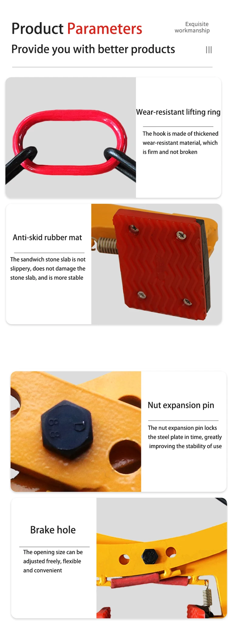 Concrete straight tile marble lifting pliers