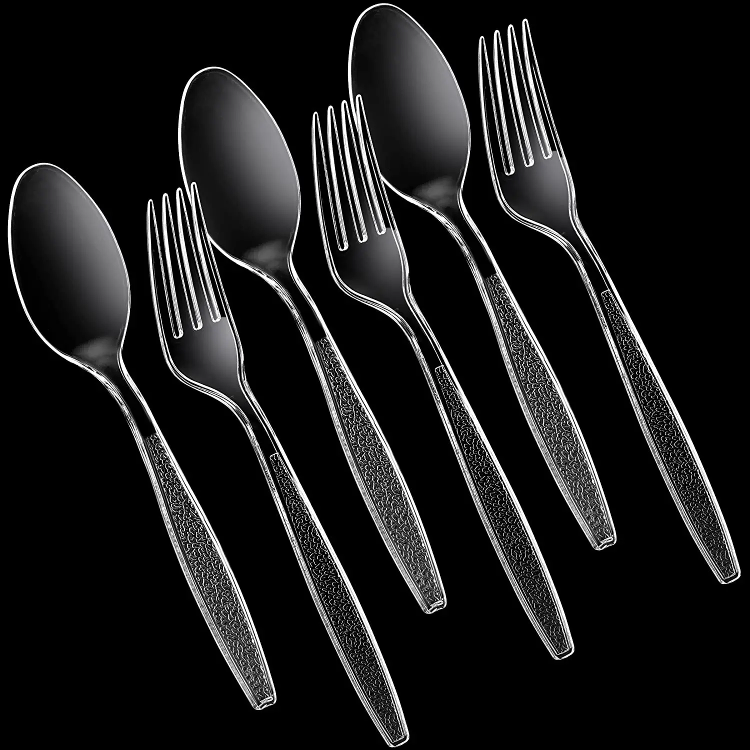 Eco Friendly Disposable Plastic Ps Heavy Dutycutlery Set White Clear Black Fork Spoon Knife Cookware Sets