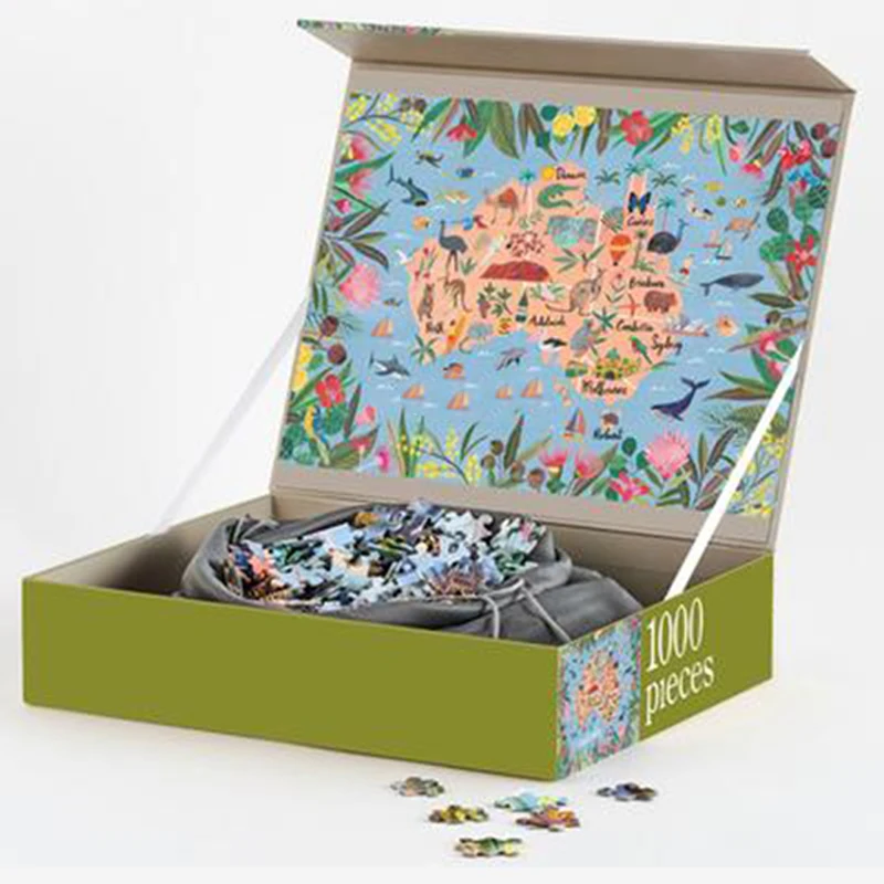 Wholesales customized education professional manufacturer hardboard puzzles game brain teaser colorful paper jigsaw puzzle