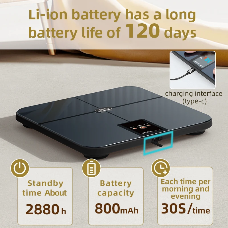 Customized Usb Balance Digital Electronic Smart Body Fat Weight Analysis Weighing Bathroom Scale