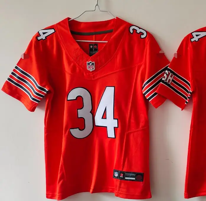2024/25 американские футбольные майки футбольного клуба Chicago Bears вышедший на пенсию игрок Уолтер Пэйтон женские размеры