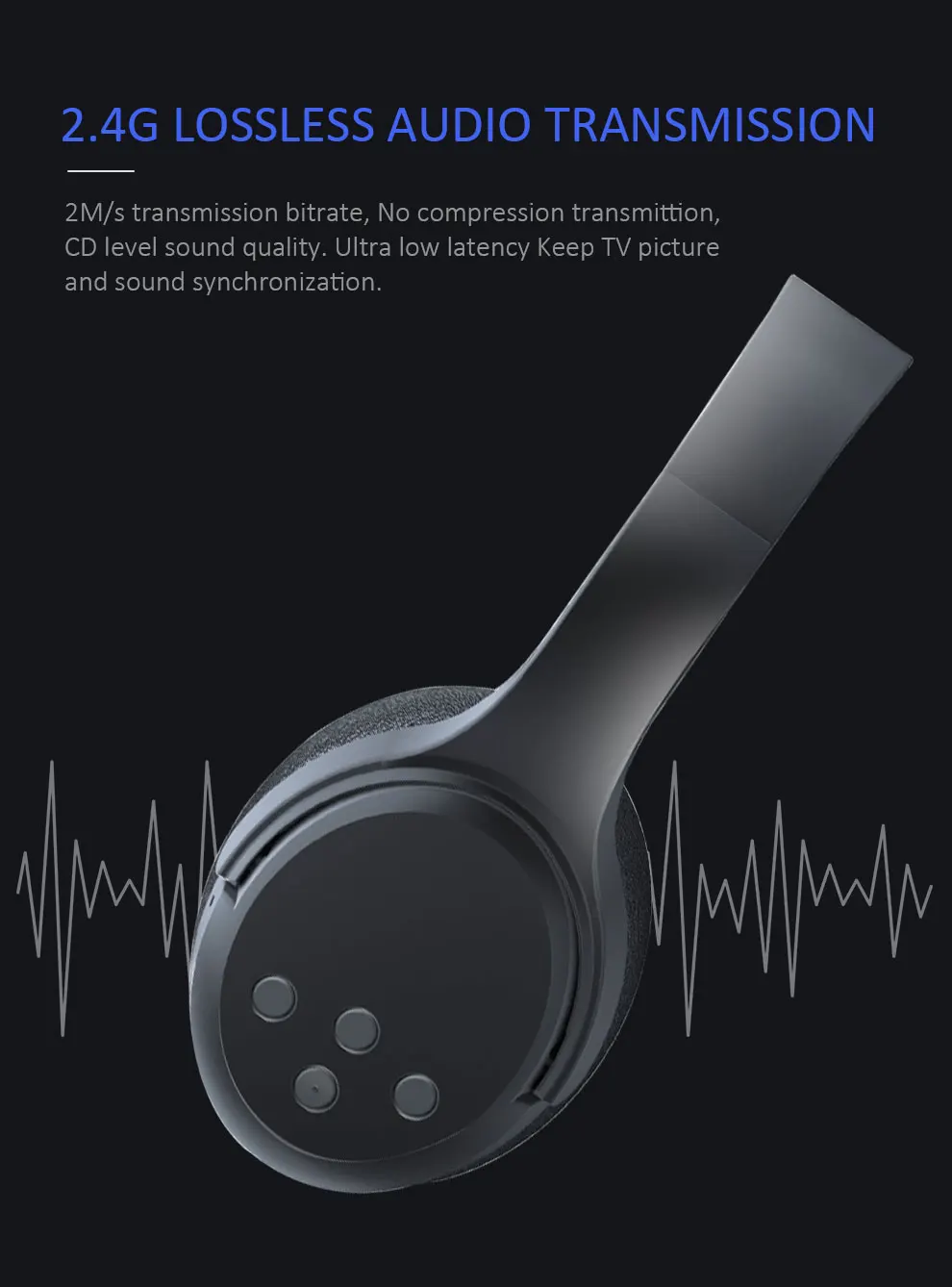 Wireless Rechargeable Headphones For Tv 2.4G tv headphone with base