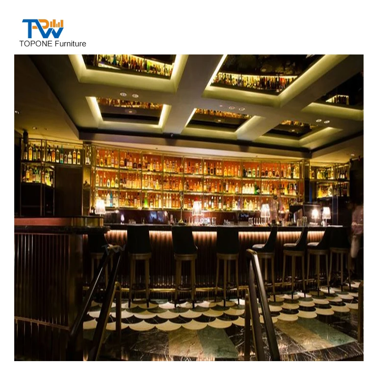 Luxury Pub Bar Design Restaurant Bar Counter Lounge Bar Commercial Furnitures Factory Outlet