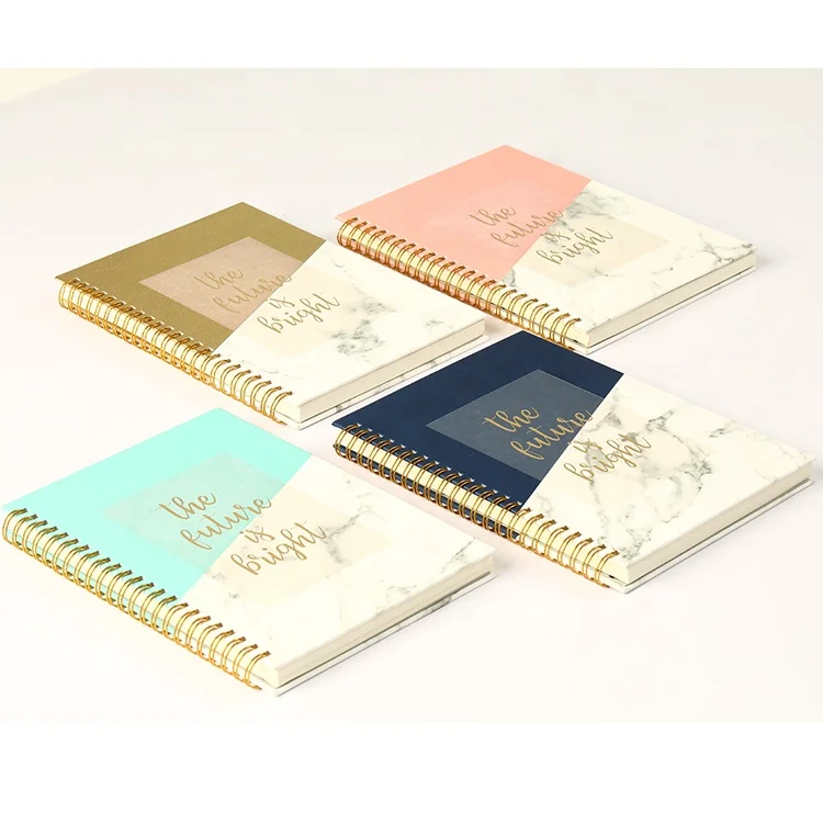 
new arrivals splice PU Leather hardcover spiral journal notebook with gold stamp 