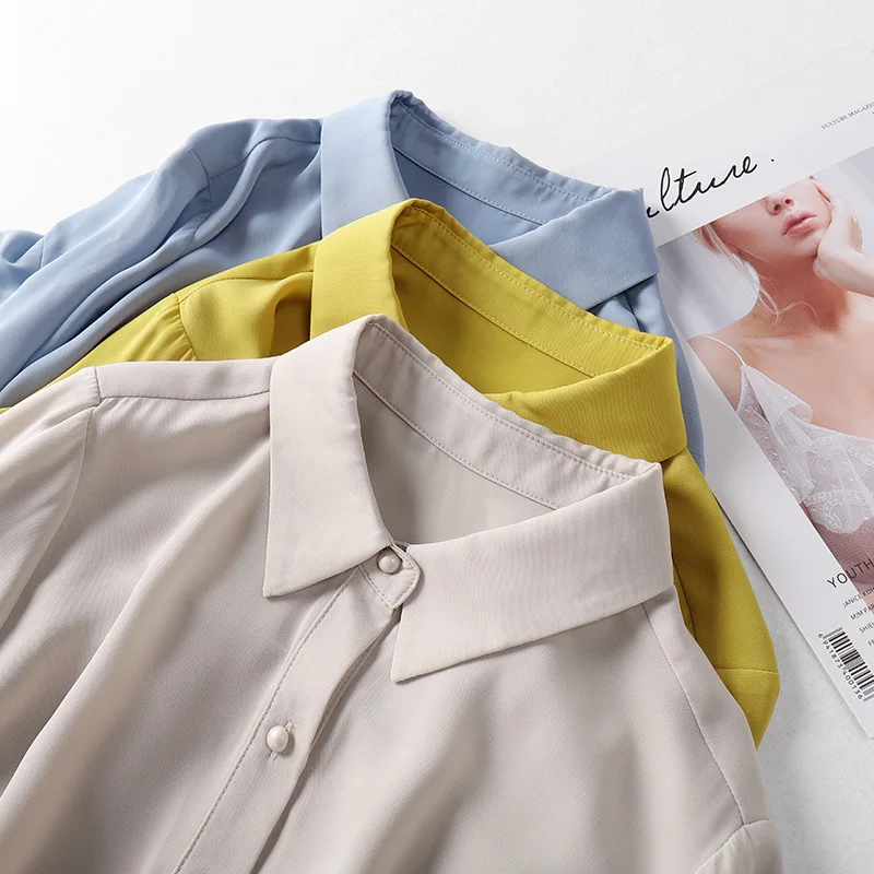 Sweet Long Sleeve Chiffon Blouse Tops For Women