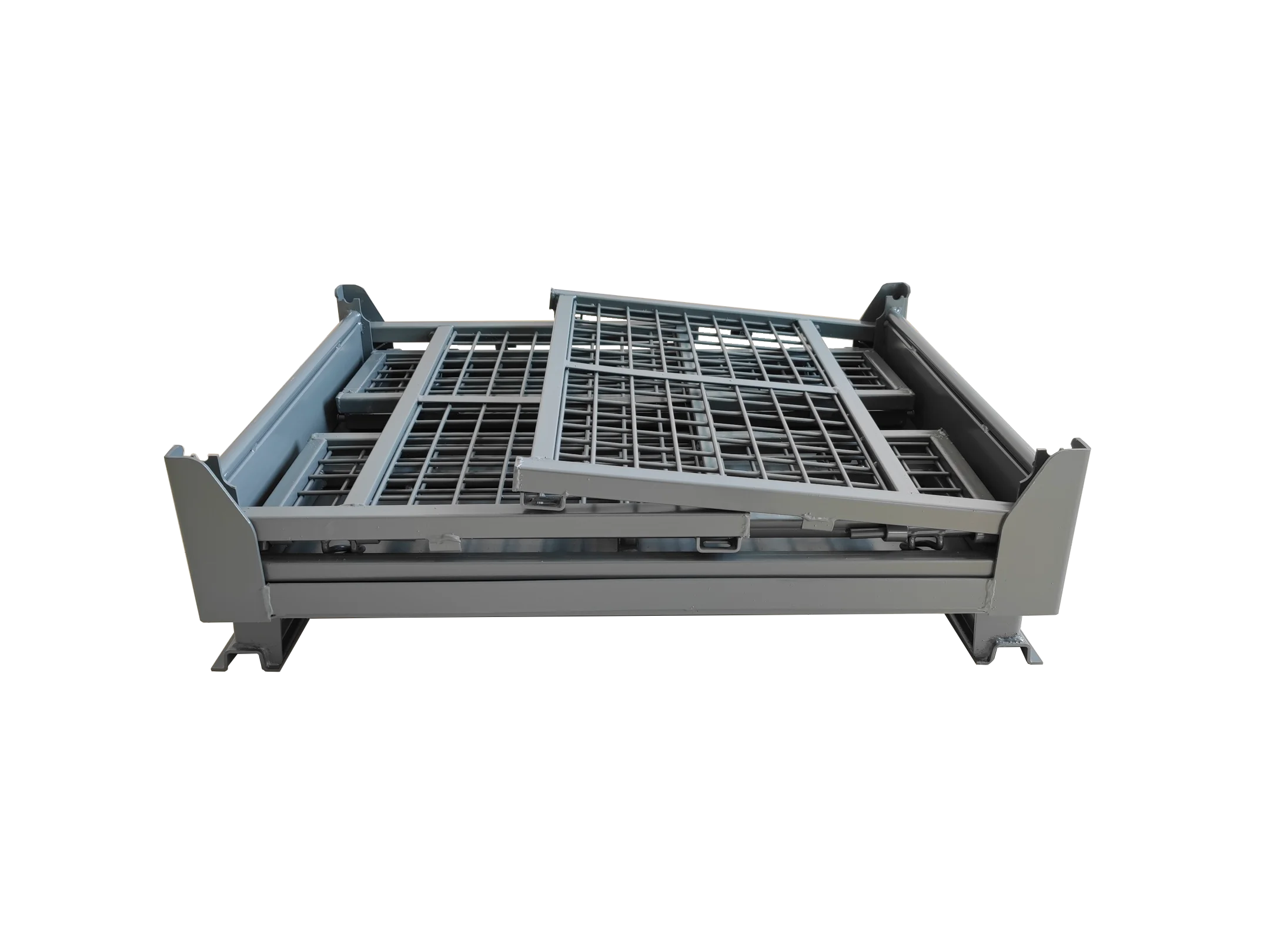 Durable Stackable Folding Korean Stillage Cage Warehouse Collapsible Metal Storage Rack Storage Cage Wire Mesh Container Pallet