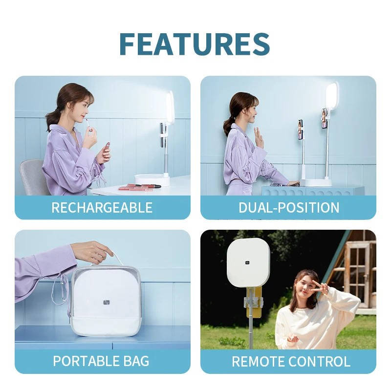 New design portable Cell Phone Led Lamp Holder Fill Ring Light selfie stick With Tripod Stand