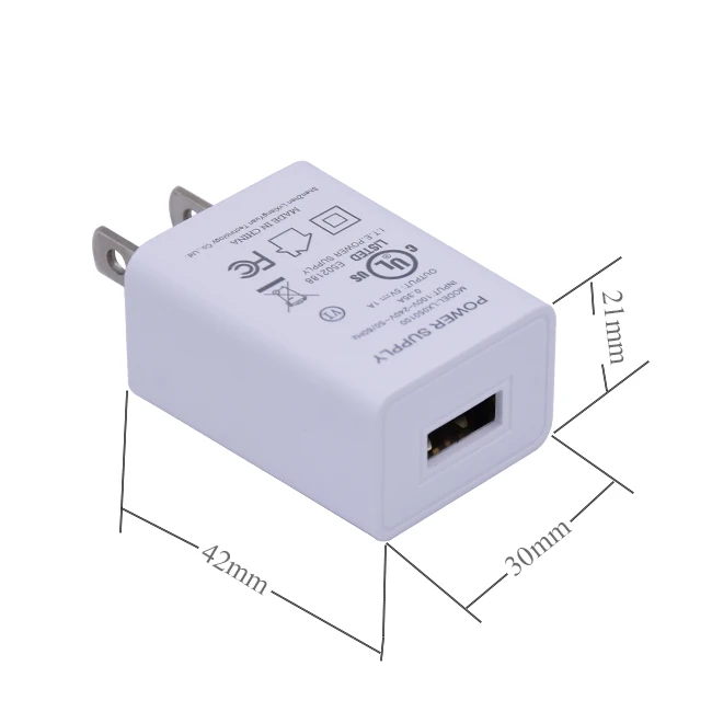 5W Output current 5V 1A USB Charger Fast Wall Charger Input 100-240V ABS+PC RoHS Certified 3 Years Rgb Led Usb Power Supply