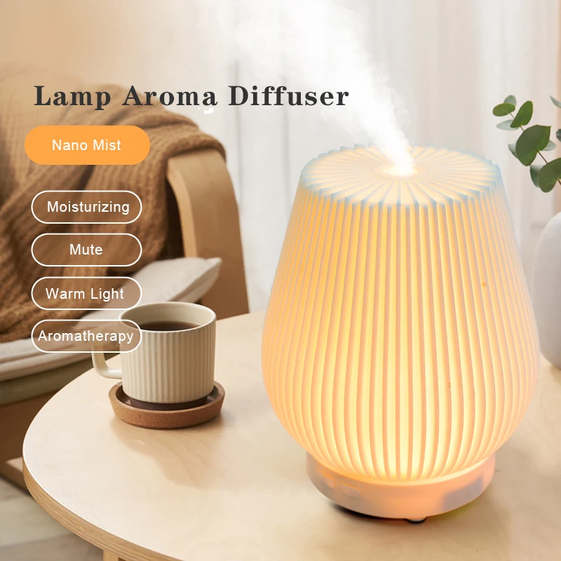 Table Lamp 360ml USB Rechargeable Ultrasonic Air Humidifier Essential Oil Aroma Diffuser With 7 Colors LED Lights
