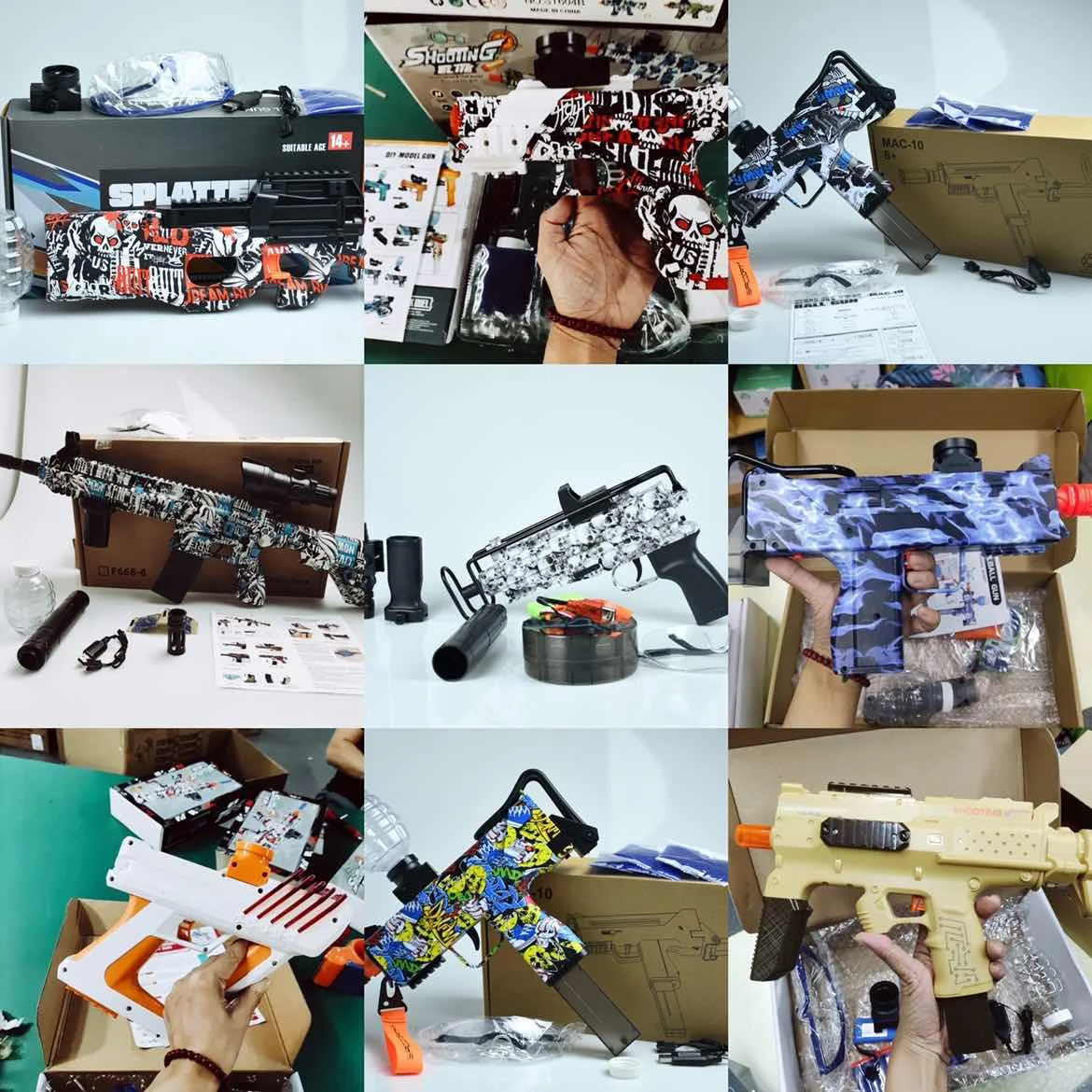 Fast shipping splatter ball hydrogel electric water gel ball guns pistola de gel blaster gun
