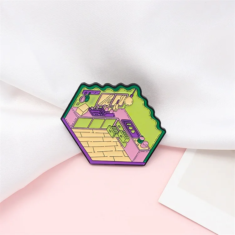 Enamel pins custom brooches women jewelry kitchen living room bathroom funny knit sweater manufacture hoodie hard hat badge pin