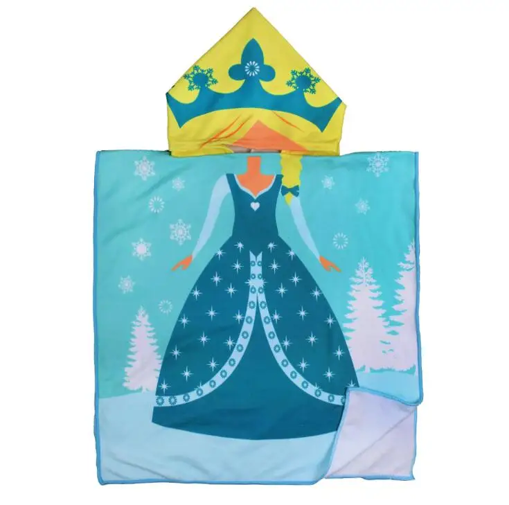 Новый стиль, милая детская накидка, пляжное полотенце с капюшоном, полотенце из микрофибры, абсорбирующее, на заказ, Русалка, Акула, принцесса