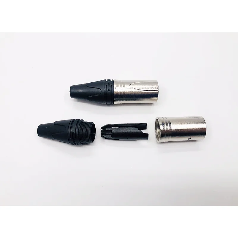 XLR Male Mic Plug Audio Cable Connector Nickeled Plated OFC Plug Audio Socket Snack Plug DMX 3 Pin XLR-M Microphone Connector