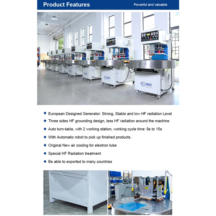 Factory price auto 10KW HR-10KW-20T HF Power pvc welding machine high frequency Shoe Upper Welding Machine