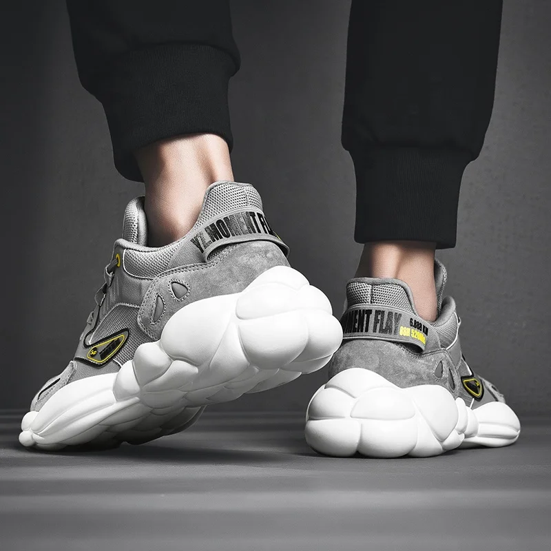 Mensneaker Soft Air Спортивная папа спортивная обувь из сетчатого материала PU искусственной кожи модные мужские кроссовки для