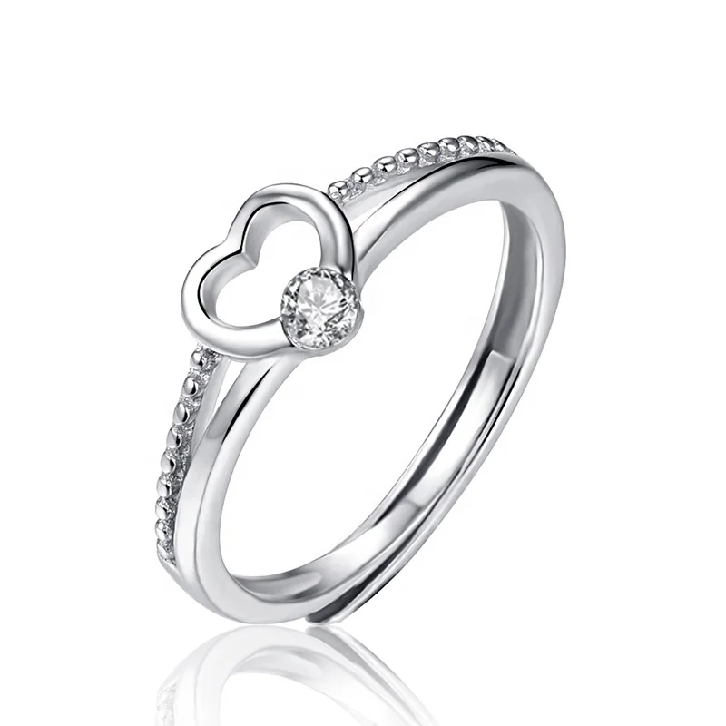 2020 bague femme; Симпатичные тапочки с узором в виде Регулируемый с кубическим цирконием в форме сердца обручальные кольца 925 Серебряное кольцо Обручальные кольца для женщин