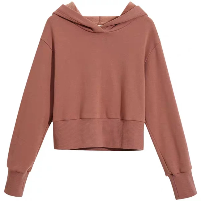 Custom Lady Printing Logo Bulk Cotton Hooded Girls High Quality Hoody Ladies Sweatshirt Top For Women Womens Hoodies Crop Hoodie