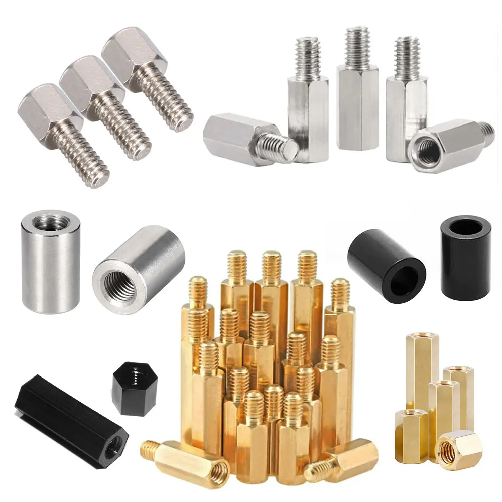 Custom m1 m2 m2.5 m3 Gold White Black Pcb Round Hex Nylon Aluminum Pcb Brass Stainless Steel Standoff Spacer