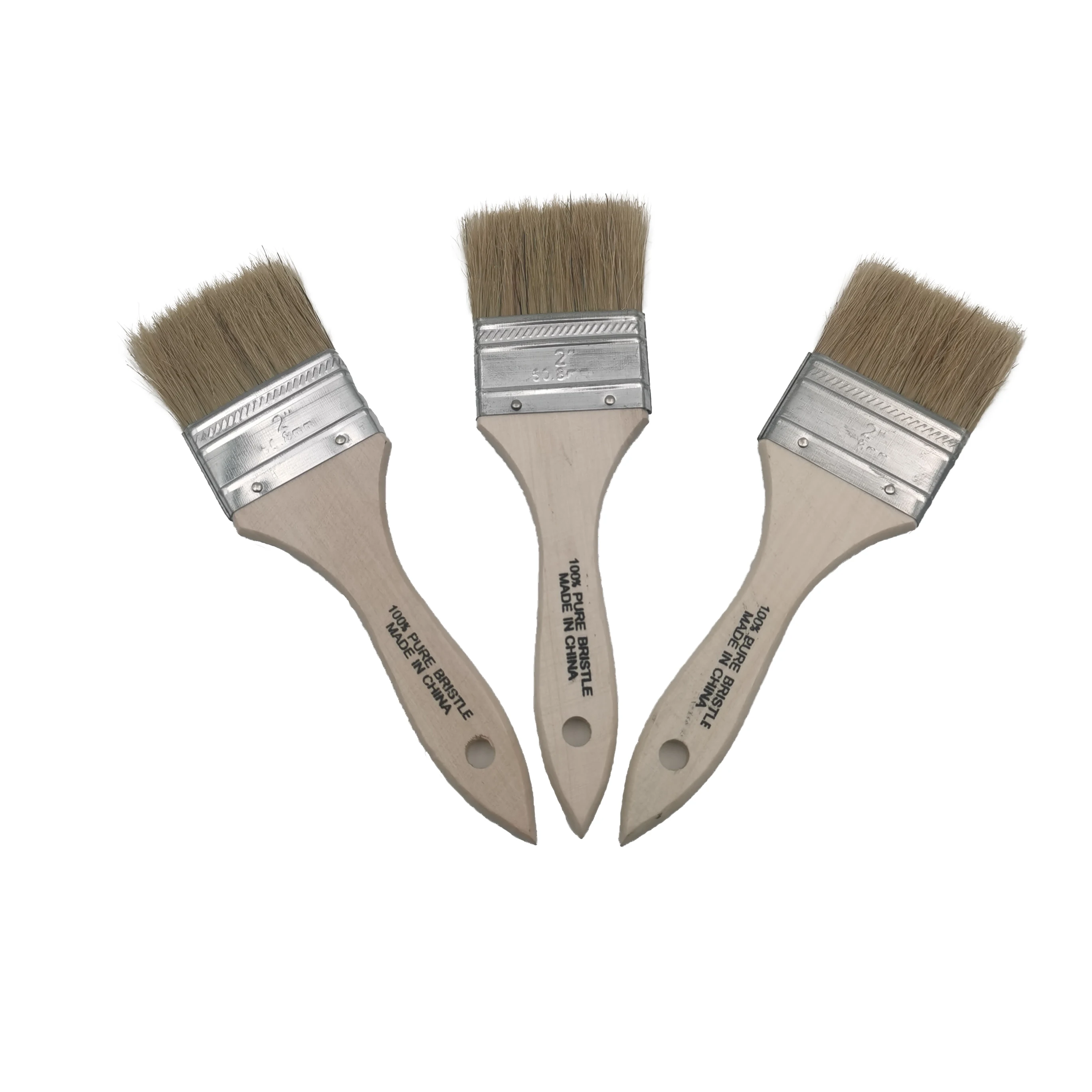 Wholesale pure bristle wooden handle bulk paint brushes