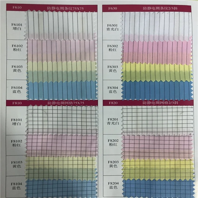 
Factory Supplier New Brand 2021 Maid Uniform Fabric Antistatic 5mm Grid Fabric 